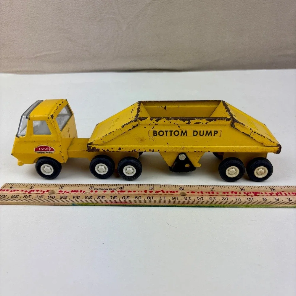 Vintage Tonka Bottom Dump Truck‎ 1960s Yellow Pressed Steel Construction Toy USA